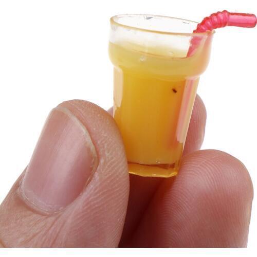 1:12 Dollhouse Mini Resin Mini Cup Orange Juice Drink Cup Miniature Dollhouse Accessories Cups Toy Gifts