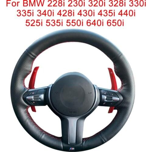 Customize Car Steering Wheel Cover For BMW 228i 230i 320i 330i 340i 428i 440i 525i 550i 650i Leather Braid For Steering Wheel