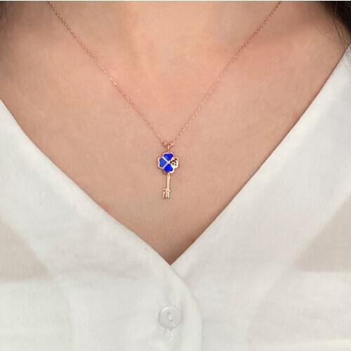 Fashion Chain Choker 925 Silver Necklace For Women Trendy Neon Super Luxury Clover Good Luck Collares Turkish Fine Jewelry