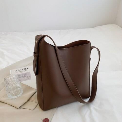 2piece/set Fashion Designer Pu Leather Womens Handbags Good Casual Ladies Tote Female Black Bucket Women Shoulder Crossbody Bag