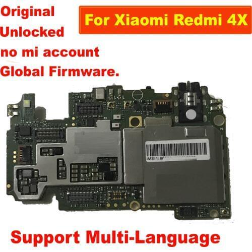 Original Unlock For Xiaomi Redmi 4X Mainboard Electronic Panel Motherboard flex Circuits Fee Cable Global FirmWare