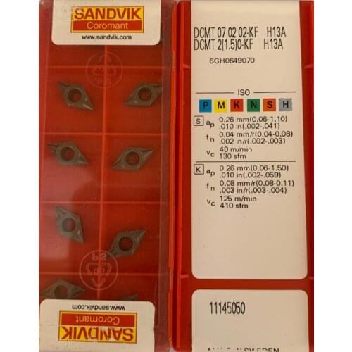 ORIGINAL 10PCS CARBIDE INSERT DCMT 07 02 02-KF H13A