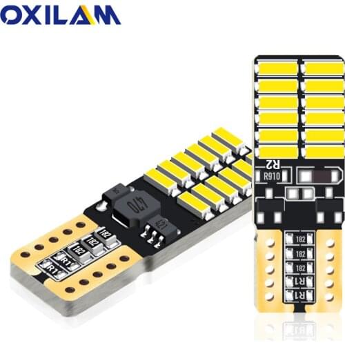 OXILAM 2Pcs T10 Led Canbus W5W Bulb 4014 SMD Car Signal Lamp Interior Dome Reading Trunk Cargo License Plate Light LED Car Light