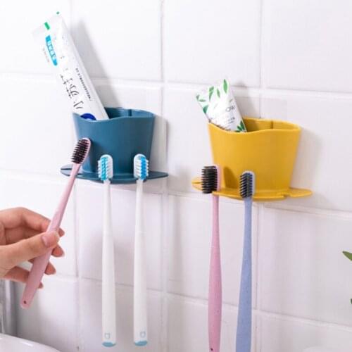 Plastic Toothbrush Holder Toothpaste Storage Rack Shaver Tooth Brush Dispenser Bathroom Organizer Accessories Set Tools