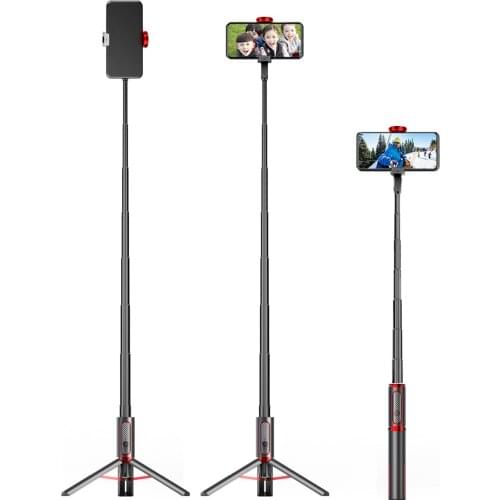 2 In1 Wireless BT Selfie Stick Tripod Extendable Aluminum Selfie Stick with Wireless Remote Control Universal for Smartphone