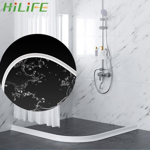 HILIFE 1m Silicone Water Barriers Floor Partition Strips Bathroom Kitchen Water Stopper Flood Barrier Dry and Wet Separation