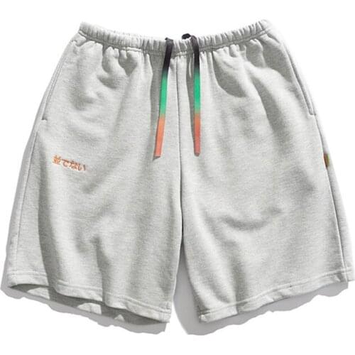 Sports Shorts Mens Summer Trend Casual Straight Breathable Colored Loose Mid-Waist Drawstring Rope Pants MA079