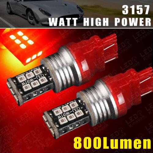 2pcs 3157/3156 T25 Super Red Led High Power Bulb 2538 Chip 15W LED Brake Tail Stop Light 3157A 3057 Bulb Lamp
