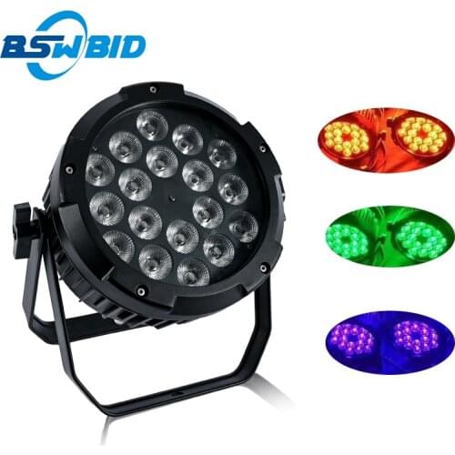Super Silent 18x18W RGBWA UV 6 in 1 LED Slim Par Light Without Fan DJ Par LED Light Wash Disco Light DMX Controller Effect Light