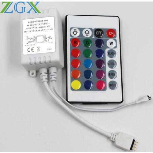 LED Strip light lamp switch wireless touch 16 colors 4 mode 24keys IR remote controller DC12V For RGB LED Lighting 2835 5050