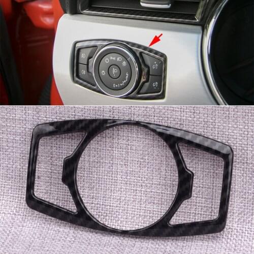 Carbon Fiber Style Headlight Switch Trim Decor Cover Fit for Ford F150 Mustang 2015 2016 2017 2018 2019