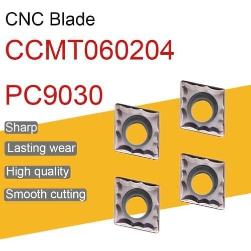 High Quality 10PCS CCMT060204 PC9030 Internal Turning Tool Carbide Insert For Stainless Steel Lathe Cutter Tools