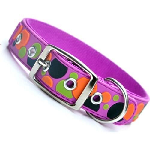 High Quality Fashion Dog Collar Dots Designer Large Dog Collars PVC Nylon Leather Pet Product for Dogs Wholesale 1pcs/lot