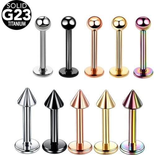 5Pcs/Lot G23 Titanium Jewelry 16G Labret Lip Piercing Mixed-Color Ear Cartiliage Tragus Helix Piercing Body Jewelry for Unisex