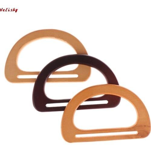 1Pc Nature Wooden Bag Handle Replacement Diy Handbag Tote Handles D Bag Handles Purse Bags Classic Straps Bags Accessories