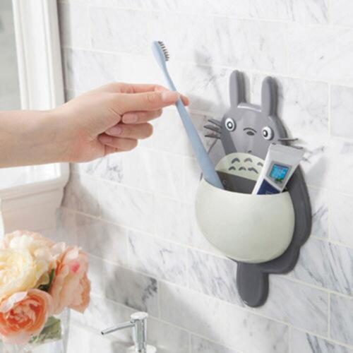 1pcs High Quality Toothbrush Wall Mount Holder Cute Totoro Sucker box Bathroom Organizer Tools Accessories