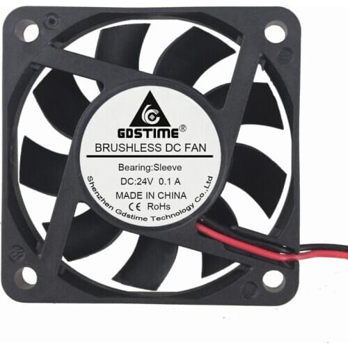 5pcs Gdstime 6015 24V 2Pin Brushless DC Exhaust Cooling Fan 6cm 60mm 60x60x15mm Equipment Cooler PC Laptop Computer Cooler Fan