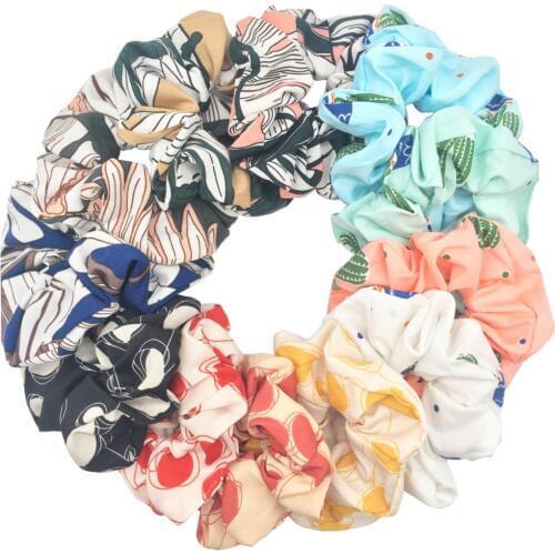 6 Pcs/lot Elastic Hair Ropes Scrunchies Girls' No Crease Hair Ties Leopard Women Glitter Chiffon Floral Organza Set Christmas
