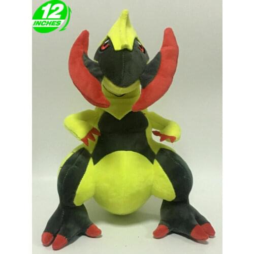 Anime Games Pokemon Fraxure Plush Toy Stuffed Doll 30CM