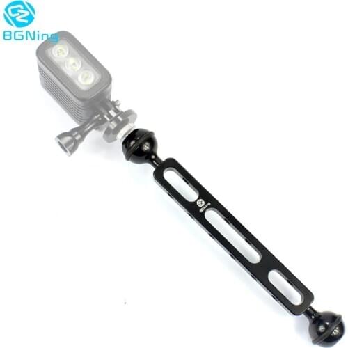 BGNing Aluminum Alloy Dual Ball Head Joint Arm Camera Clamp Mount for Underwater Diving for GoPro for AKASO EK7000 4K Action Cam