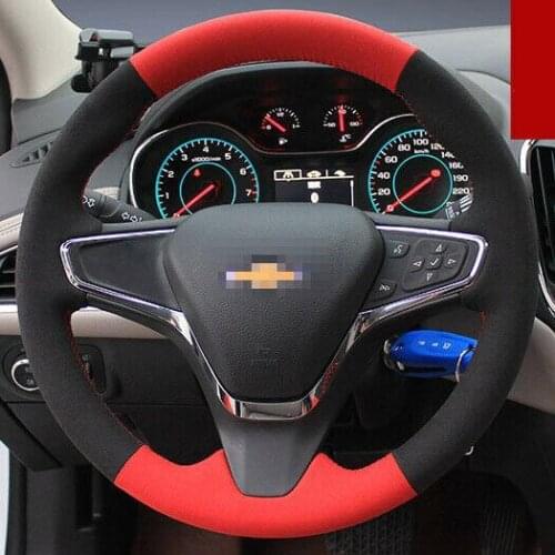 For Chevrolet cruze Anti Slip Black Suede Steering Wheel Stitch on Wrap Cover Anti-slip fit all season