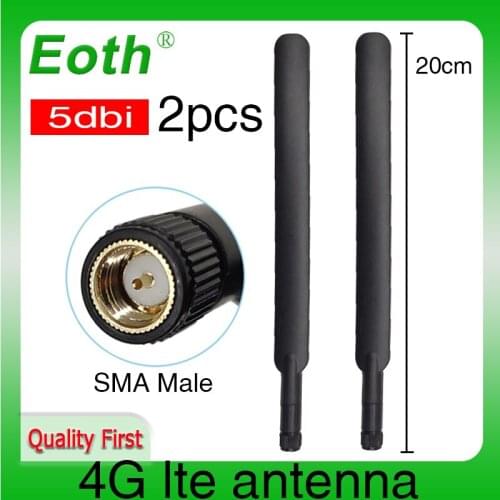 2pcs 4G LTE antenna 5dBi SMA Male external router antena WiFi 3G antenne for Huawei modem router 4G wireless modem lte repeater