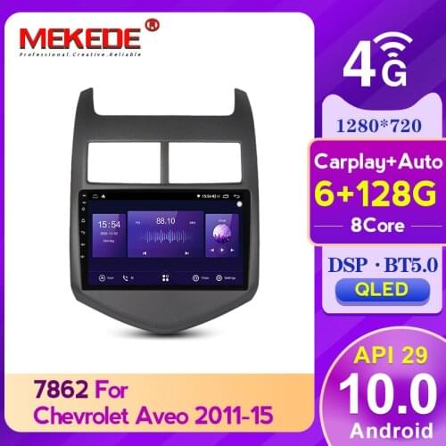 Android10 4G WIFI 6+128G QLED screen car gps navigation radio player For Chevrolet Aveo 2011 2012 2013 2014 2015 2Din Head Unit