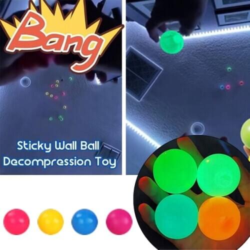 Stress Reliefer-Decompression Toy Sticky Ball Can Stick To The Ceiling or Wall Stress Relief Ball Lazy Toy Alignment Balls