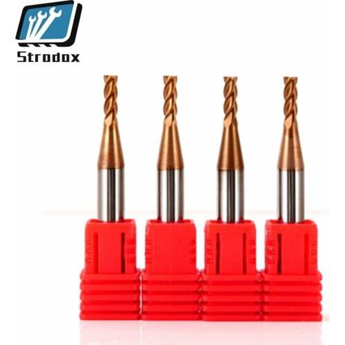 5PCS 58 degree decimal point tungsten steel milling cutter 4-blade variable handle carbide flat-bottomed end milling tool