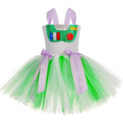 Toy Buzz Lightyear Cosplay Costume for Girls Tutu Dress Summer Clothes Halloween Baby Kids Birthday Party Clothing Gifts