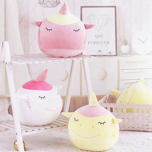 35cm Soft Unicorn Plush Handwarm Toy Cute Cartoon Animal Horse Stuffed Doll Bedroom Decoration Sleeping Pillow Kids Girls Gifts