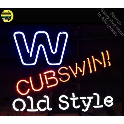 Neon Sign for ML Chicago Cubs Old Style Logo Neon Bulb sign handcraft neon light light Decorate Room handmade anuncio luminos