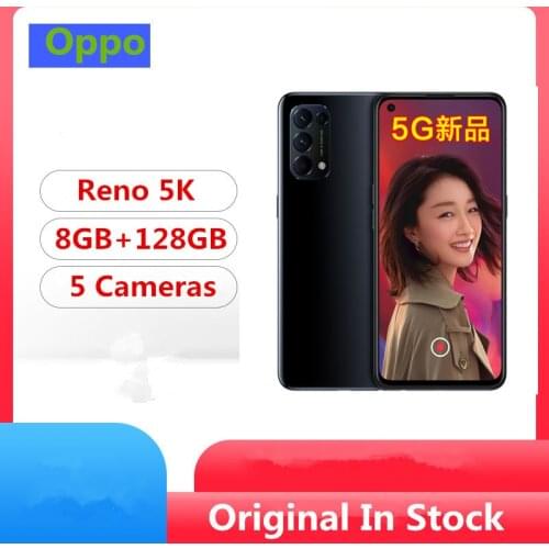 Original Oppo Reno 5K 5G Mobile Phone Snapdragon 750G Android 10.0 6.43" 90HZ 12G RAM 256GB ROM 64.0MP 65W Super Charger Face ID
