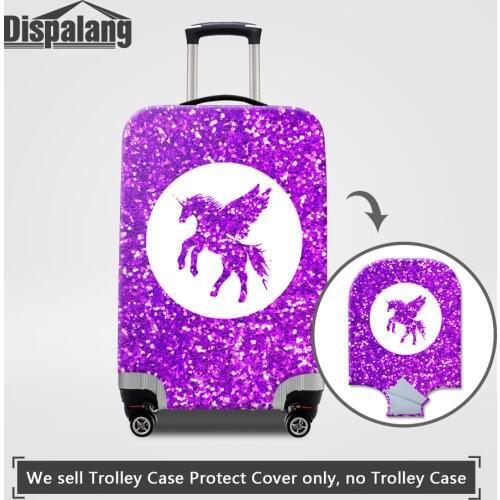 Dispalang Thick Elastic Luggage Protective Cover With Zipper Unicorn Printed Waterproof Dust Rain 18-32 Inch Case For A Suitcase