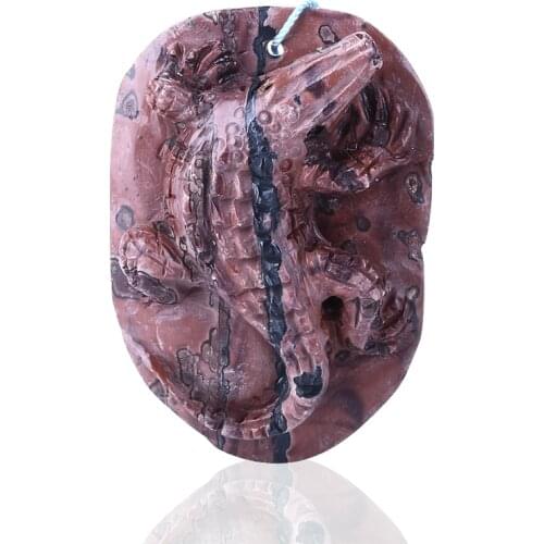 Carved Chohua Jasper Charms Pendant Bead,55x38x14mm,31.40g