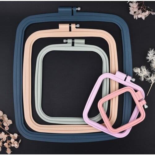 Plastic Square Frame Embroidery Hoop Ring DIY Needlecraft Cross Stitch Machine Round Loop Hand Household Sewing Tools