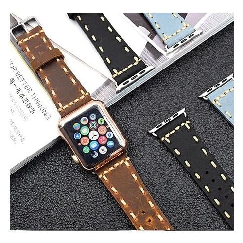 Watch Strap For Apple Series iWatch Bracelet Genuine Handmade Leather Watch Band Straps For Apple Watch Series 1 2 3 Watchbands