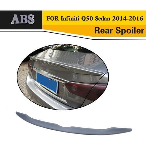Grey ABS Car Rear Trunk Lip Spoiler Wing for Infiniti Q50 2014 - 2017 Car Styling