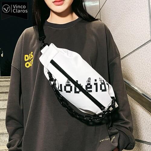 2021 New Trend Streetwear Chains Chest Bags for Men Large Capacity Nylon Waist Bag Youth Multi-Function Mens Fanny Pack Unisex