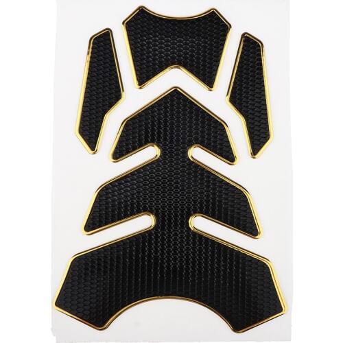 MagiDeal Yellow Universal Carbon Fiber Gel Gas Fuel Tank Protector Cover Pad Decal Sticker for Motorcycle 140x190mm