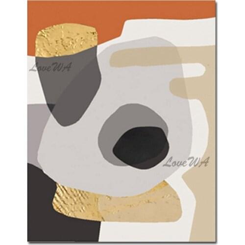 High Quality Hand Painted New Abstract Design Gold Foil Design Oil Painting Canvas Art Panel Set Hot Selling Paintings Artwork