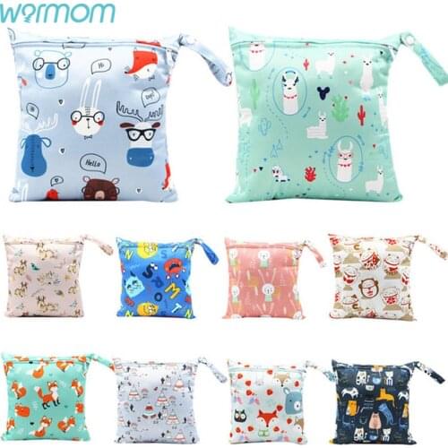 Warmom Mommy Diaper Bag for Baby Reusable Cloth Nappy Wet Bag Infant Portable Waterproof Stroller Dry Pail Pocket 28*30cm