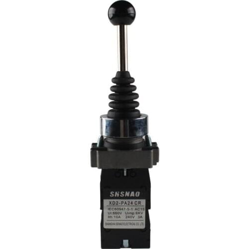 XD2PA24 Joystick Switch 22mm 2Position Spring Return Wobble Momentary Latching Cross Rocker Controller Switch for Boat