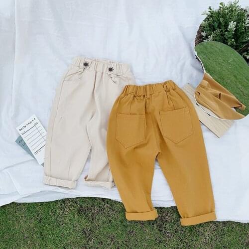 Yellow Black Beige Spring Summer Thin Casual Pants Boys Kids Trousers Children Clothing Teenagers Formal Outdoor Elastic Waist H