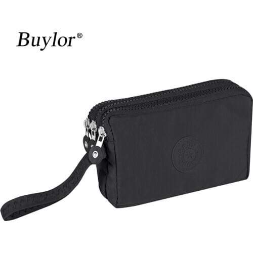 Buylor Womens Clutch Bag Canvas Wallet Smart Phone Bag Ladies Handbag Multi-Level Key Purse Make Up Tote Bag