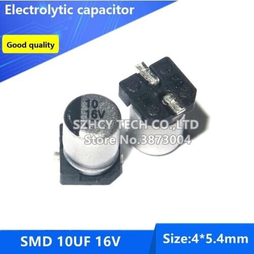 100pcs SMD 10UF 16V 4*5 Electrolytic capacitor