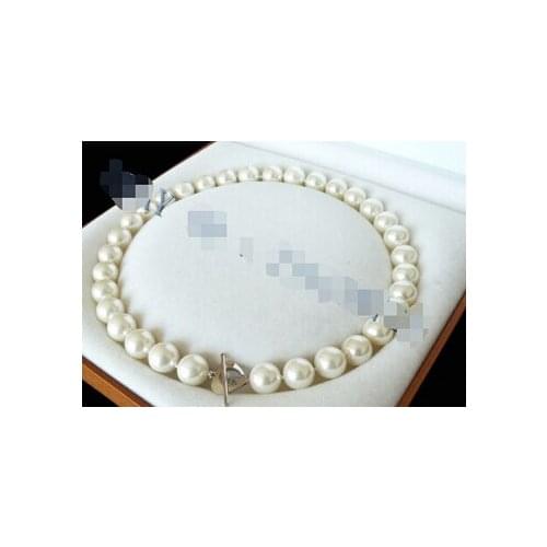 12mm AAA+ White south sea shell pearl necklace Factory Wholesale price 18inch real Women Fine for lady jewelry