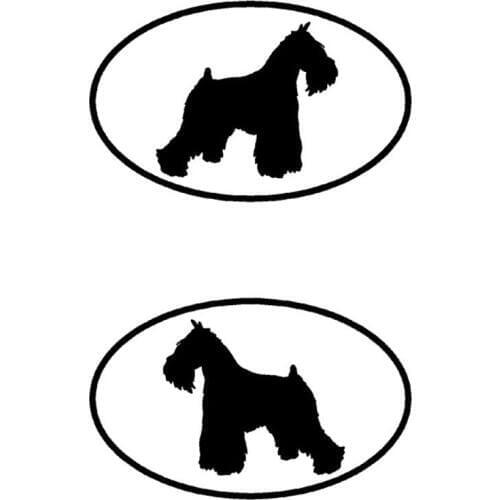 2PCS Mini Schnauzer Dog Car Sticker (Left And Right) Pet Dog Motorcycle Car Stickers And Decals C2-0043