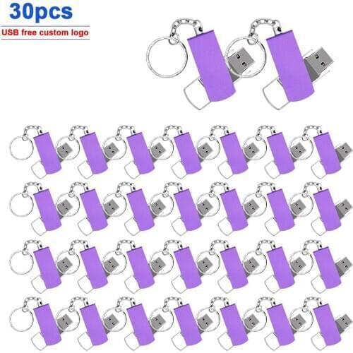 30pcs/lot pendrive 32GB 16GB usb flash drive 64GB 8GB 4GB cheap memory stick pen drive 128GB metal flash drive usb 2.0 free logo