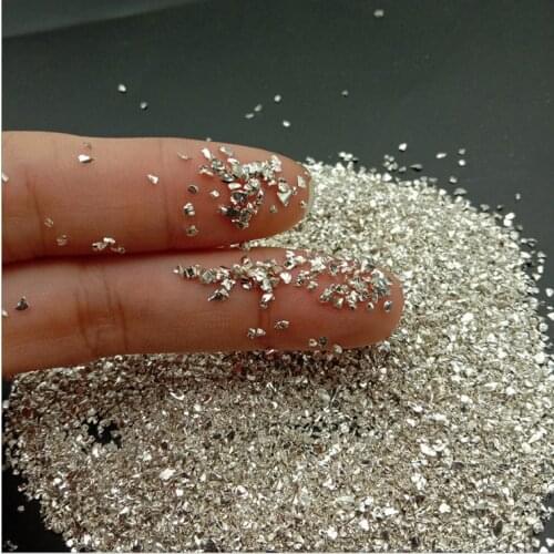 50/bag Broken Glass Stones 1-3mm Irregular Glitter Metallic Gravel Gem Stones for Nail Arts